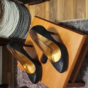 Elegant Black and Gold Women's Shoes